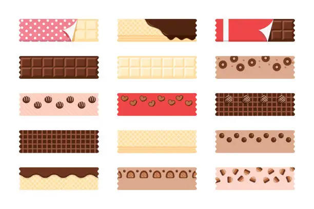 Vector illustration of Chocolate Day masking washi tape pattern vector background