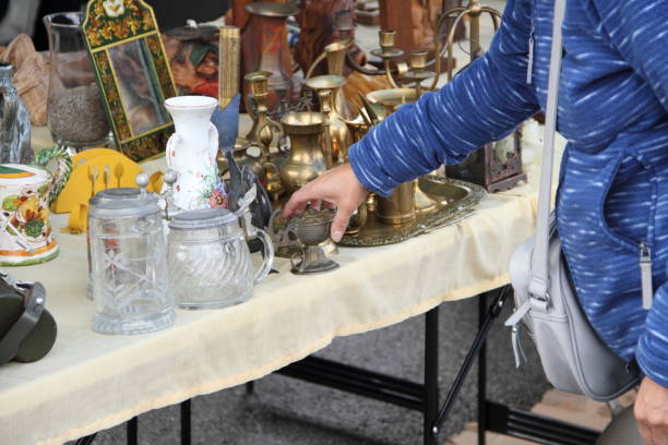 at the flea market stock photo