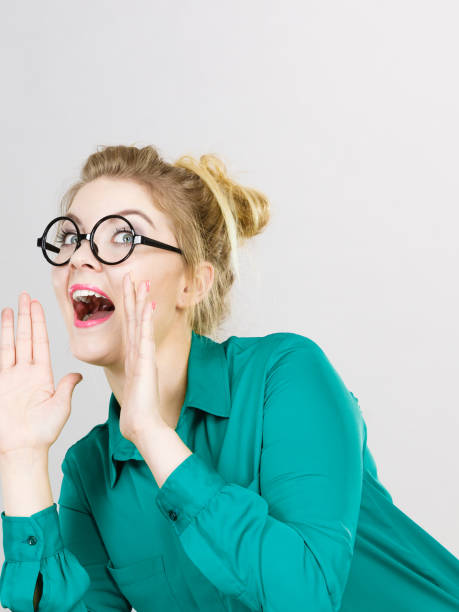 istock Business woman yelling telling something 1489187855