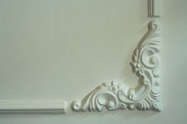 istock White decorative ornament displayed against a wall in a room 1489189996