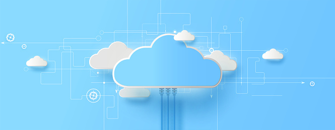 modern cloud technology. Integrated digital web concept background