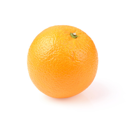 Valencia orange or Navel orange isolated on white background.