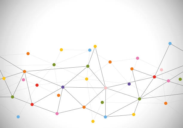 illustrations, cliparts, dessins animés et icônes de arrière-plan de réseau futuriste de la technologie du plexus abstrait. arrière-plan abstrait de la technologie avec ligne et points connectés. visualisation de données volumineuses. visualisation de toile de fond en perspective. réseaux analytiques - relier les points