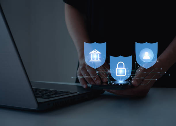 istock Cyberspace security on mobile online banking payment, Digital marketing. firewall interface protection of Personal data security and banking. Protecting from cyber attack. protect and privacy identity 1489202695