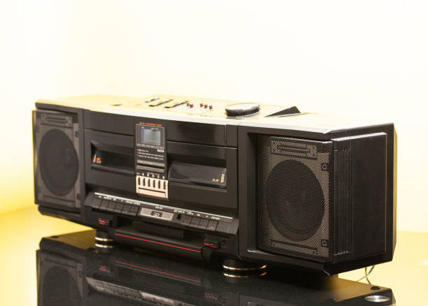 istock Retro ghetto radio boom box cassette recorder from 80s. 1489205564