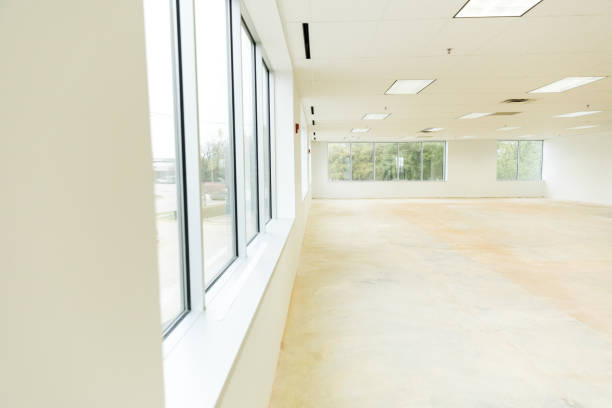 istock Fresh, new office building empty and ready for occupation 1489209258