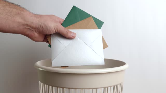 The paper envelope is dumped in landfills for recycling and disposal