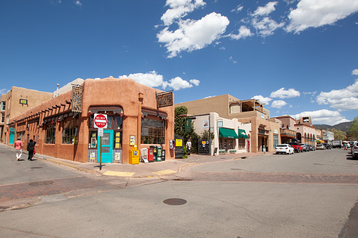 A street view in downtown Santa Fe, New Mexico on May 5 2023.