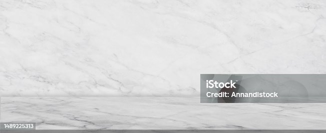 istock Empty Studio background,Marble Wall Texture White and Grey Background with Glossy Floor,Product Display Nature granite podium with surface pattern,Backdrop with Copy space for Cosmetic Presentation 1489225313