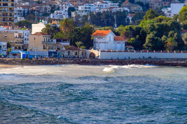 Beautiful view of coast in mediterrnaean sea of Annaba province, Algeria