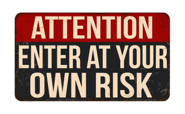 istock Enter at your own risk vintage rusty metal sign 1489227895