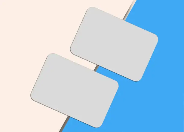 Vector illustration of Rounded Corner Business Card Mockup Design.