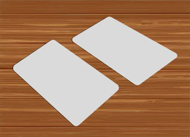 Vector illustration of Rounded Corner Business Card Mockup Design.