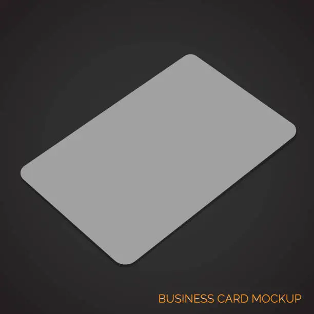 Vector illustration of Rounded Corner Business Card Mockup Design.