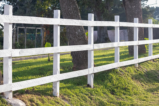 A white fence
