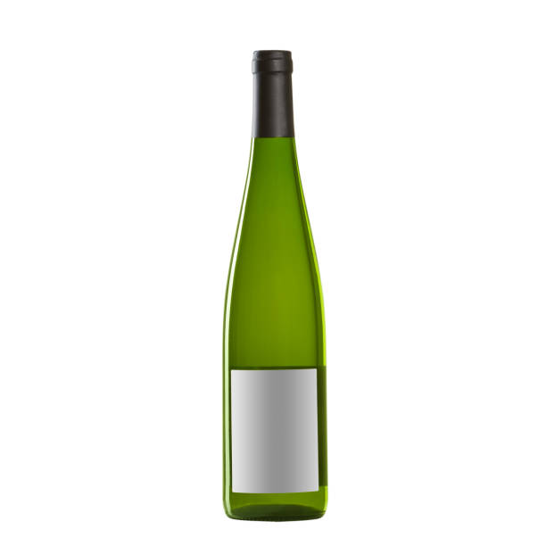 istock white wine bottle with blank label isolated on white background. 1489242670