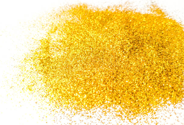 istock Gold glitter sparkles on white background 1489244396