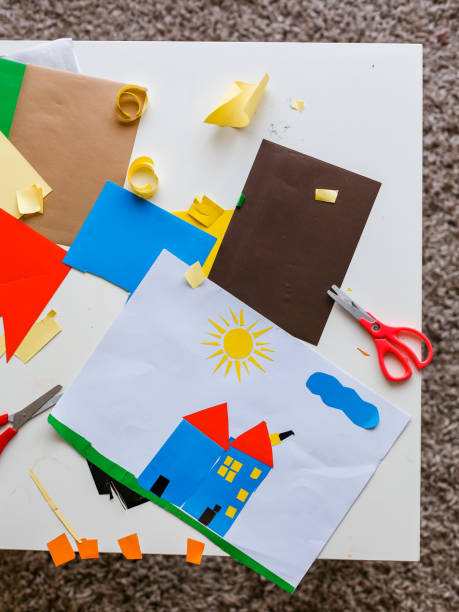 istock Crafted child's art product left on a table 1489247627