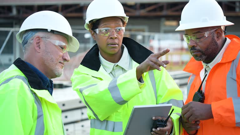 African-American woman in charge at construction site