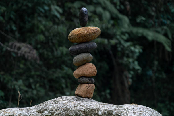 istock Stacked stones, natural art in the river 1489259917