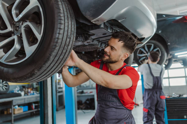 istock Automotive technician working at car service 1489262198