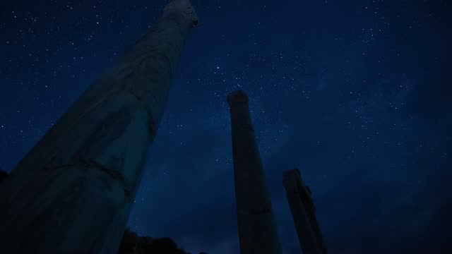 Knidos Ancient City Night View Timelapse