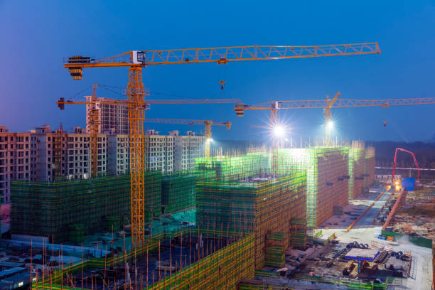 Construction site at night