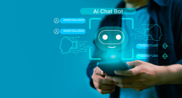 istock Businessman is interacting with AI chatbot, using command prompt to generate a unique response 1489302618