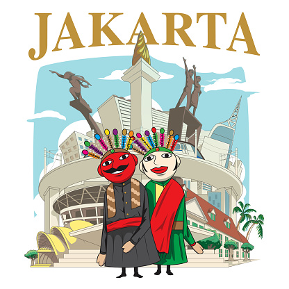 Jakarta city poster background illustration