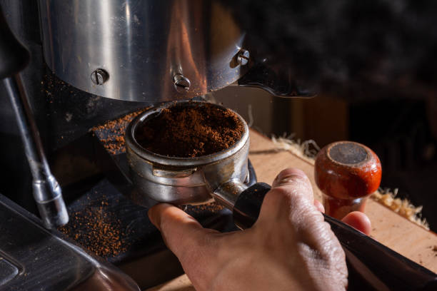 istock coffee maker machine making espresso and cappuccino , colombian coffee 1489304473