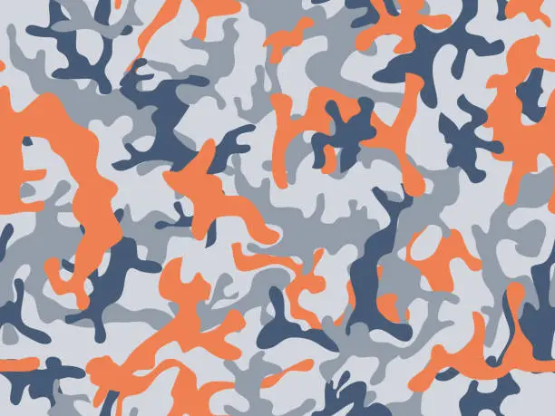 Vector illustration of Seamless camouflage pattern. Modern camo. Military texture