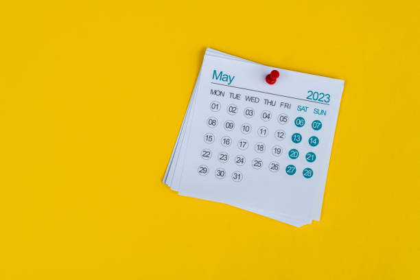 istock Close up of 2023 May calendar 1489323233