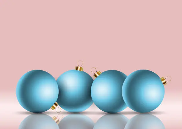 Vector illustration of Retro styled Christmas bauble background