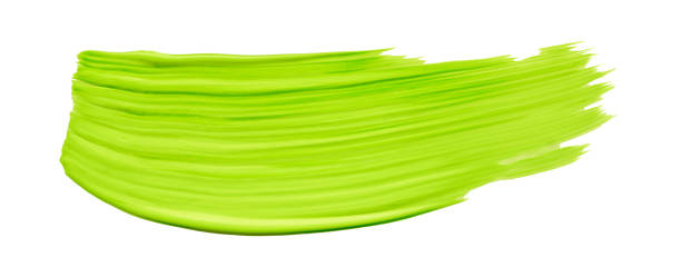 istock Green brush isolated on white background. Lime green. 1489326786