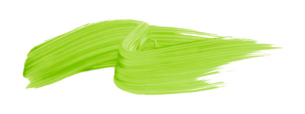 istock Green brush isolated on white background. Lime green. 1489326813