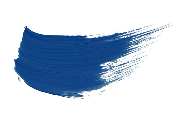 istock Blue brush isolated on white background. Watercolor 1489326822