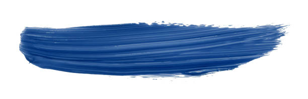 istock Blue brush isolated on white background. Watercolor 1489326862