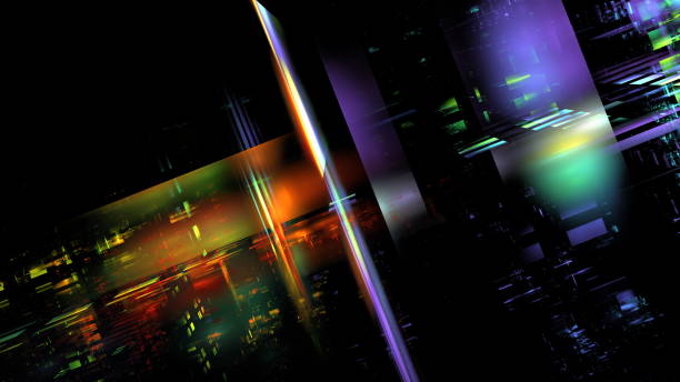 istock Abstract holographic iridescent neon wall in motion dark background. Gradient design element for banners, backgrounds, wallpapers and covers. 3d render 1489331690