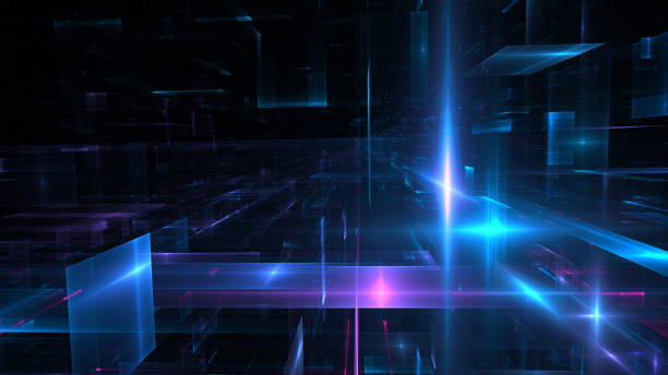istock Abstract holographic iridescent neon wall in motion dark background. Gradient design element for banners, backgrounds, wallpapers and covers. 3d render 1489331827