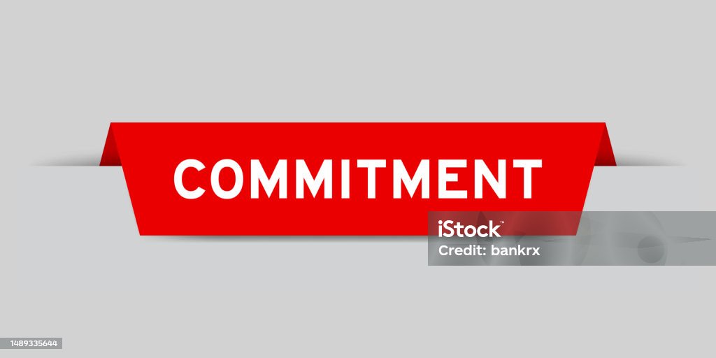 Commitment Color Red Color Inserted Label With Word Commitment On Gray Background Stock ...