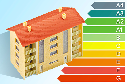 Buildings energy efficiency concept with energy classes according to the new European law and condominium model