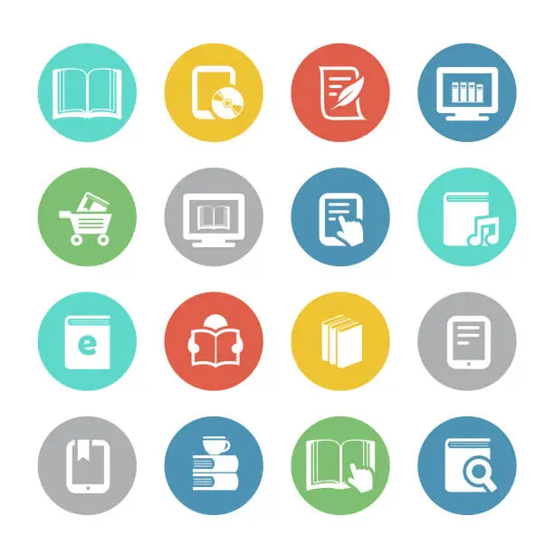 Vector illustration of Book icons