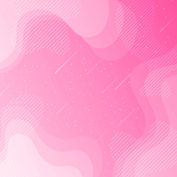 ilustrações, clipart, desenhos animados e ícones de céu estrelado da moda com formas fluidas e geométricas - gradiente rosa - red backgrounds pastel colored abstract