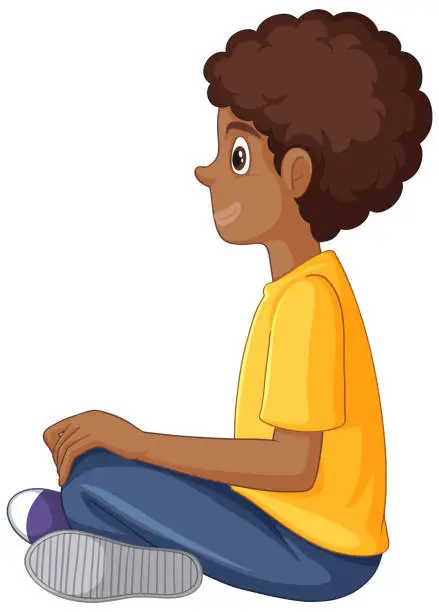 Vector illustration of BR_nu_Puberty_black_boy_graphics