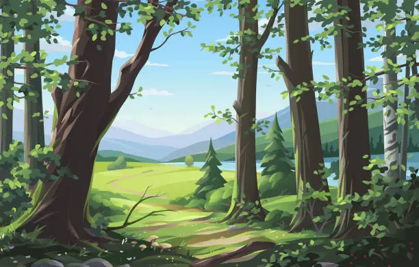 Vector illustration of Edge Of The Forest