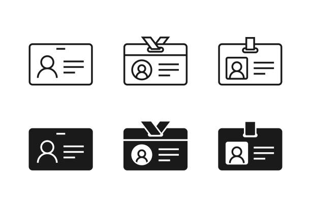 ID Card Icon Set Vector Design on White Background. Scalable to any size. Vector illustration EPS 10 file. id card stock illustrations