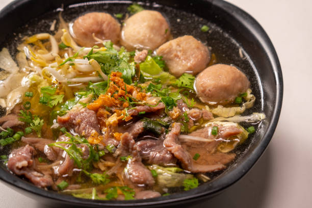 istock Top view meat chinese clear soup 1489352727