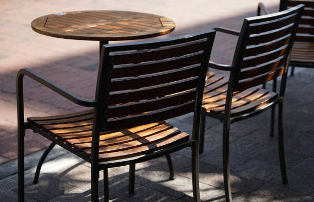 istock Wooden chairs and tables 1489355273