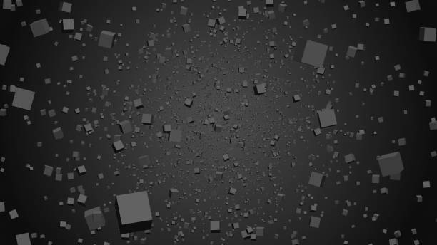 Black Cubes Zoom On A Dark Background