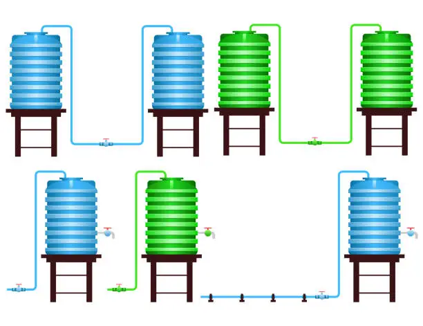 Vector illustration of Water tank vector illustration